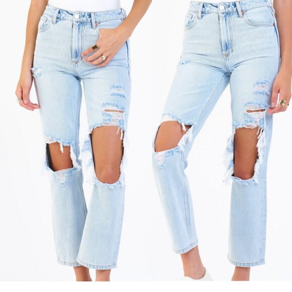 Dear John JODI HIGH RISE CROPPED STRAIGHT JEANS SAN JOSE sz 27 NWT Distressed - Picture 1 of 5